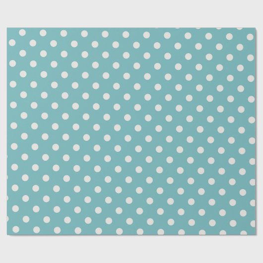Papier Cadeau Points bleu clair et blanc design simple (Plat)