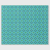 Papier Cadeau Points bleu turquoise rétro Motif géométrique (Plat)
