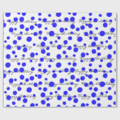 Papier Cadeau Points Bleus Anniversaire Sur Blanc (Plat)