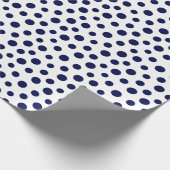 Papier Cadeau Points bleus de la marine sur papier à envelopper  (Coin)