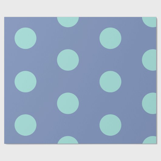 Papier Cadeau Points bleus en papier à envelopper brillant (Plat)