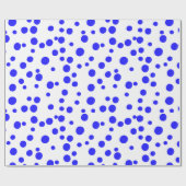 Papier Cadeau Points Bleus Sur Blanc (Plat)