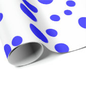 Papier Cadeau Points Bleus Sur Blanc (Coin rond)