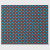 Papier Cadeau Points bleus sur fond marron (Plat)