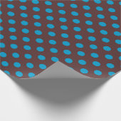 Papier Cadeau Points bleus sur fond marron (Coin)