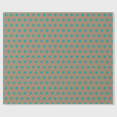 Papier Cadeau Points bleus Turquoises de Noël Rustique Kraft (Plat)