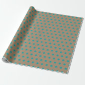 Papier Cadeau Points bleus Turquoises de Noël Rustique Kraft (Déroulé)
