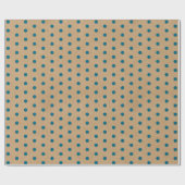 Papier Cadeau Points bleus Turquoises foncés verts Faux Rustique (Plat)