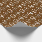 Papier Cadeau Points Brown blancs des questions (Coin)