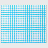 Papier Cadeau Points Cercle - Blanc sur bleu ciel (Plat)