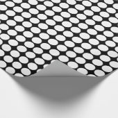 Papier Cadeau Points Cercle - Blanc sur Noir (Coin)