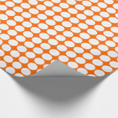 Papier Cadeau Points Cercle - Blanc sur orange (Coin)