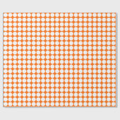 Papier Cadeau Points Cercle - Blanc sur orange (Plat)