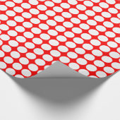 Papier Cadeau Points Cercle - Blanc sur rouge (Coin)