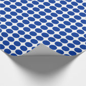 Papier Cadeau Points Cercle - Bleu Marine sur Blanc (Coin)