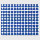 Papier Cadeau Points Cercle - Bleu Marine sur Blanc (Plat)