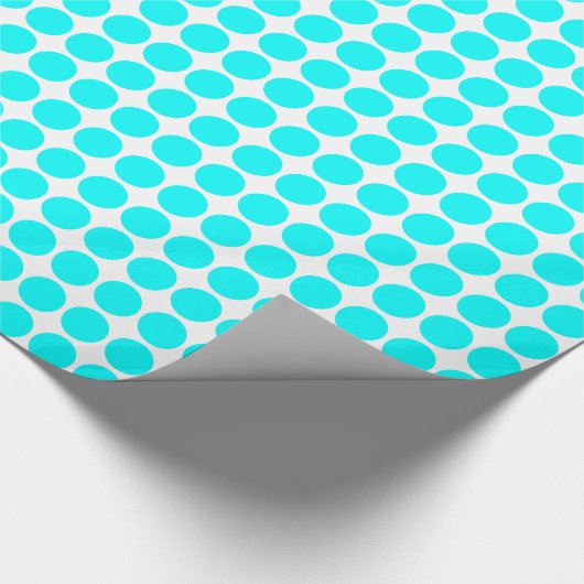 Papier Cadeau Points Cercle - Cyan en blanc (Coin)