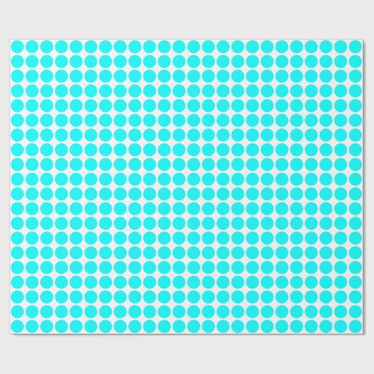 Papier Cadeau Points Cercle - Cyan en blanc (Plat)