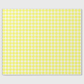 Papier Cadeau Points Cercle - Jaune clair sur Blanc (Plat)