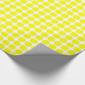 Papier Cadeau Points Cercle - Jaune sur Blanc (Coin)