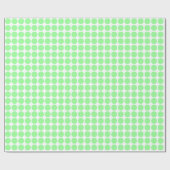 Papier Cadeau Points Cercle - Mint vert sur blanc (Plat)