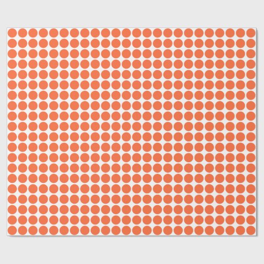 Papier Cadeau Points Cercle - Orange Automne sur Blanc (Plat)
