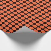 Papier Cadeau Points Cercle - Orange Automne sur Noir (Coin)