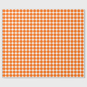 Papier Cadeau Points Cercle - Orange sur Blanc (Plat)