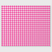 Papier Cadeau Points Cercle - Rose chaud sur blanc (Plat)