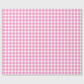 Papier Cadeau Points Cercle - Rose sur Blanc (Plat)