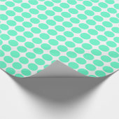 Papier Cadeau Points Cercle - Turquoise sur Blanc (Coin)