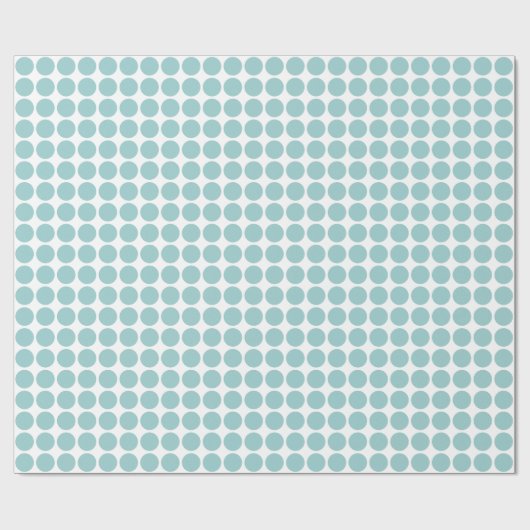 Papier Cadeau Points Cercle - Vert clair sur Blanc (Plat)