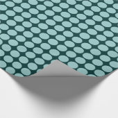 Papier Cadeau Points Cercle - Vert clair sur Vert foncé (Coin)