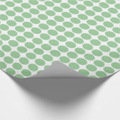 Papier Cadeau Points Cercle - Vert fané sur blanc (Coin)