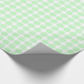 Papier Cadeau Points Cercle - Vert Fantôme sur Blanc (Coin)