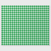 Papier Cadeau Points Cercle - Vert herbe sur blanc (Plat)