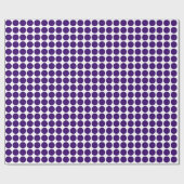 Papier Cadeau Points Cercles - Violet profond sur blanc (Plat)