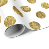 Papier Cadeau Points chics de charme d'or (Coin rond)