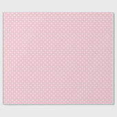 Papier Cadeau Points classiques blancs et roses (Plat)