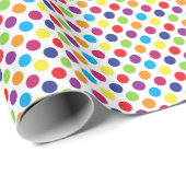 Papier Cadeau Points Colorés (Coin rond)