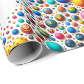 Papier Cadeau Points colorés Abstraits (Coin rond)