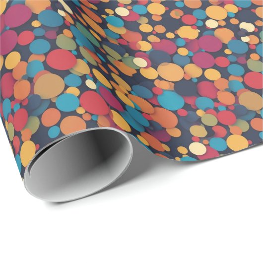 Papier Cadeau Points colorés géants (Coin rond)