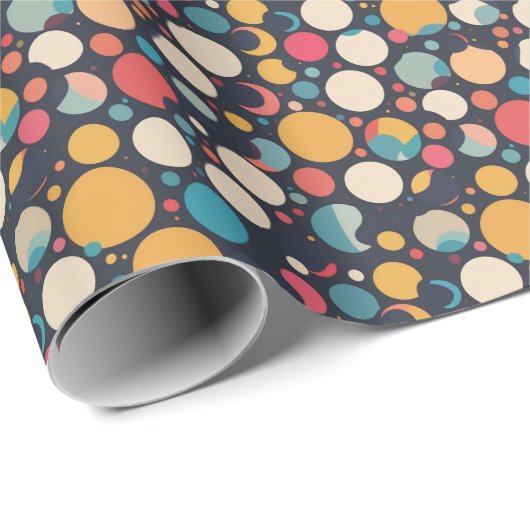 Papier Cadeau Points colorés géants (Coin rond)