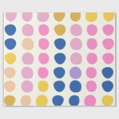 Papier Cadeau Points colorés mignons Motif scandinave bleu rose (Plat)