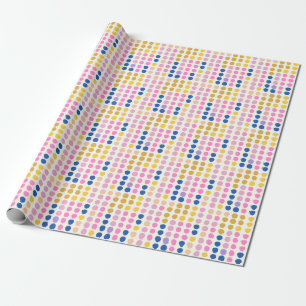 Papier Cadeau Points colorés mignons Motif scandinave Jaune