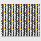 Papier Cadeau Points colorés rayures (Plat)