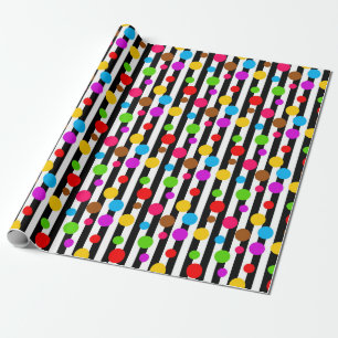 Papier Cadeau Points colorés rayures