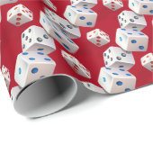 Papier Cadeau Points colorés sur dés (Coin rond)