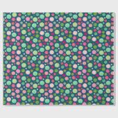 Papier Cadeau Points Confetti de Noël colorés (Plat)