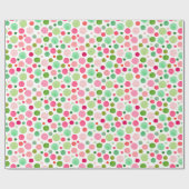 Papier Cadeau Points Confetti de Noël colorés (Plat)